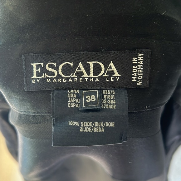 Vintage ESCADA Black Sheer Nautical Star/ Anchor Long Sleeve Blouse. Size 8. - Picture 8 of 8